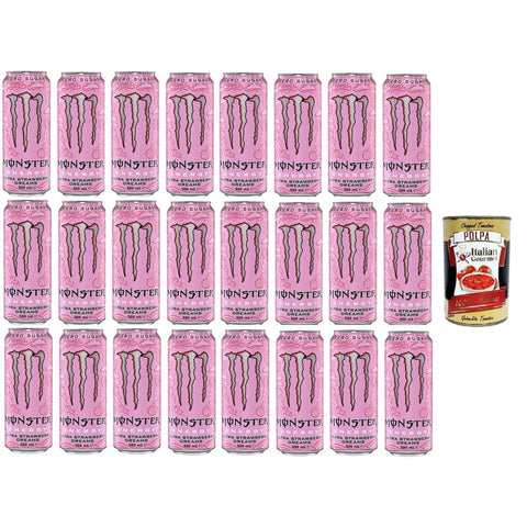 Monster Energy Drinks Monster Energy Drink Dose Ultra Strawberry Dreams Zero Sugar 24x500 ml italienisch Original 5056784900604