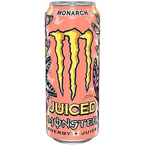 Monster Energy Drinks Monster Energy Monarch koffeinhaltiger Energy Drink mit fruchtigem Geschmack aus Pfirsich und Nektarine in praktischen 48x 500 ml italienisch Original 5060751219316
