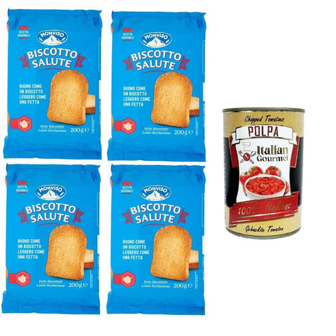 Monviso Biscotto Salute Kekse Monviso Biscotto Salute Fette Biscottate Zwieback 4x200gr Original italienisch inkl. Italian Gourmet Polpa 400g 8032804040014