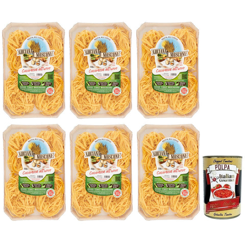 Mosconi Luciana Mosconi Pasta Casarecce all'Uovo Eiernudeln 100% Hartweizengrieß Packung mit 6x 250g italienisch Original