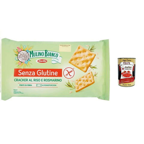 Mulino Bianco 6s Mulino Bianco Glutenfreie Cracker crackers mit Reis und Rosmarin Ballaststoffquelle frei von Palmöl 200-g-Packung mit 6 praktischen