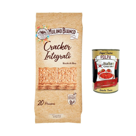 Mulino Bianco Crackers Mulino Bianco Vollkorn cracker integrali mit nachhaltigem, ballaststoffreichem Mehl 500 g 12x Original italienisch inkl. italienisches Gourmet-Fruchtfleisch 400 g 8076809507363