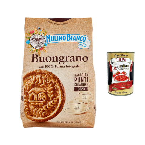 Mulino Bianco Buongrano Kekse mit knusprigem Dinkelvollkorn, 100 % Vollkornmehl, 350 g italienisch Original