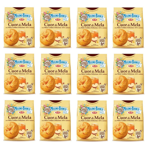 Mulino Bianco Cuor di Mela Butterkekse mit Apfelmarmelade Kekse 12x300g Original italienisch