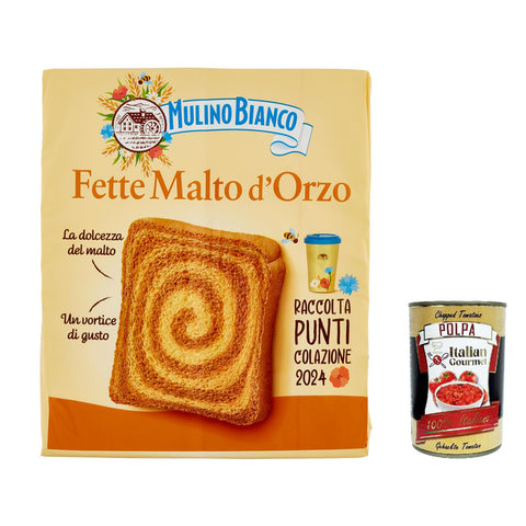 Mulino Bianco Fette Biscottate Malto d'Orzo, Zwieback mit Gerstenmalz 315 g Kekse italienisch Original