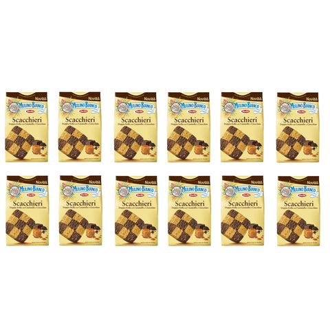 Mulino Bianco Scacchieri Kekse Doppelter Mürbeteig mit Karamell und Schokolade 300 g italienisch Original