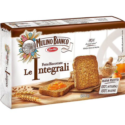 Mulino Bianco Fette Biscottate Volkoren Vollkorn Zwieback aus italien 6x 630 g Original italienisch