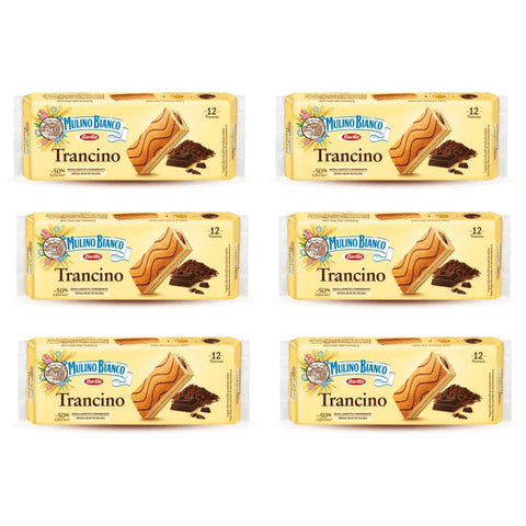 Mulino Bianco Trancino Biskuit Kuchen Snack mit fettarmer Kakaocreme 6x396g Original italienisch Kekse