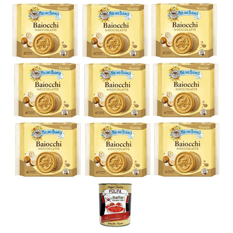 Mulino Bianco Kekse Mulino Bianco Baiocchi Nocciolatte Haselnussmilch Kekse mit Haselnuss Milch Creme Ohne Palmöl aus Italia 9x168g italienisch Original 8076809586375