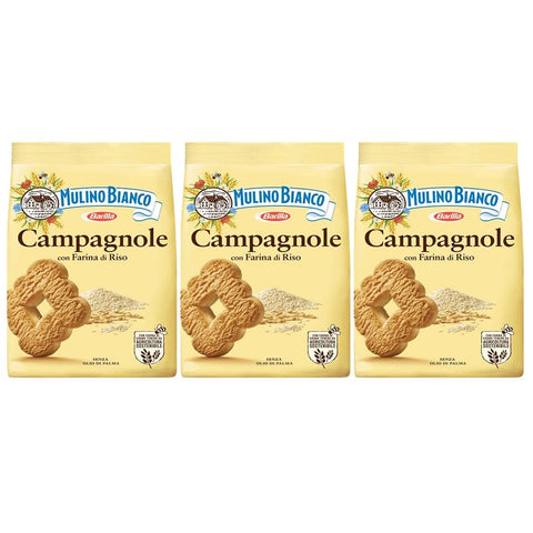 Mulino Bianco Kekse Mulino Bianco Campagnole Mürbeteigkekse mit Reismehl 700g (Campagnole, x3) Original italienisch 5905141653120