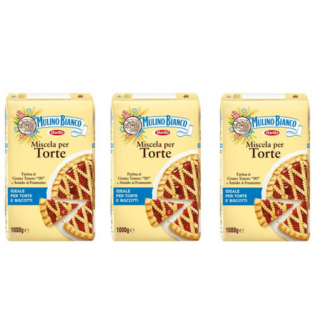 Mulino Bianco Kekse Mulino Bianco Farina Miscela per torte Mehl kuchen Mischung Kuchenmehl 1kg 3x Original italienisch 8076809508315