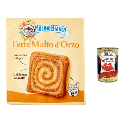 Mulino Bianco Kekse Mulino Bianco Fette biscottate Le fette malto d'orzo 315 g Zwieback Kekse Gerstenmalzzweik italienisch Original 8076809512084