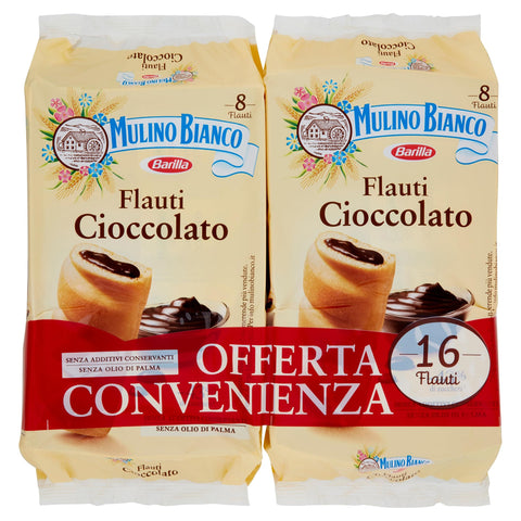 Mulino Bianco flauti cioccolato pacco doppio x16 gr.560 1 Stk Original italienisch Kekse