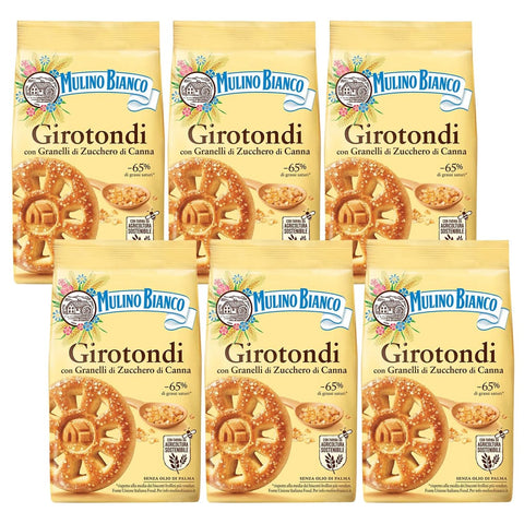 Mulino Bianco Kekse Mulino Bianco Girotondi - Mürbeteigkekse mit Zucker 350g x 6 Pakete Original italienisch 5905141653472