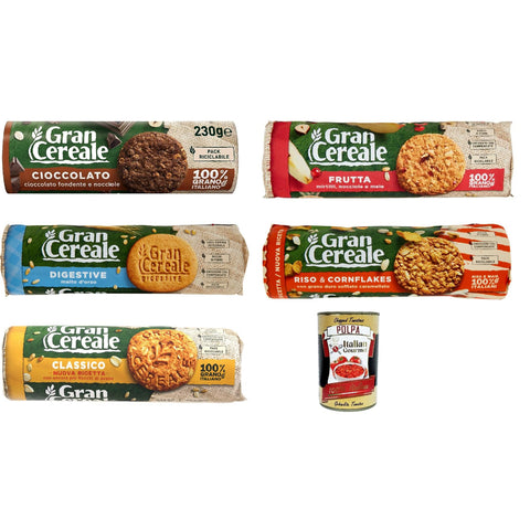 Mulino Bianco Gran Cereale TestSet, Kekse, voller Ballaststoffe 5x250g Original italienisch