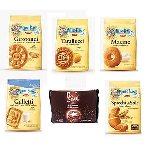 Mulino Bianco Kekse Mulino Bianco Kekse Italien cookies Galletti Macine Girotondi Tarallucci Spicchi di sole Pan di stelle biscocrema TESTPAKET Original italienisch 8076809577274