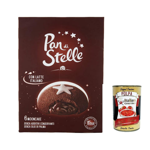 Mulino Bianco Kekse Mulino Bianco Kekse Mooncake Pan di Stelle, Tortino al Cioccolato, Schokoladenkuchen, Kuchen mit Kakao 210 g italienisch Original 8076809580380
