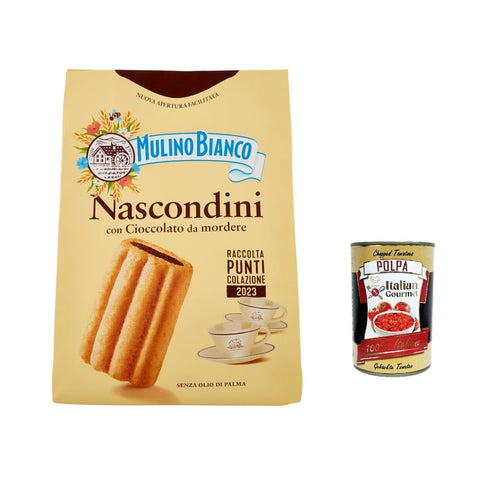 Mulino Bianco Kekse Mulino Bianco Nascondini Shortbread Kekse mit Schokolade zum Anbeißen biscuits cookies, 600 g italienisch Original 8076809571999