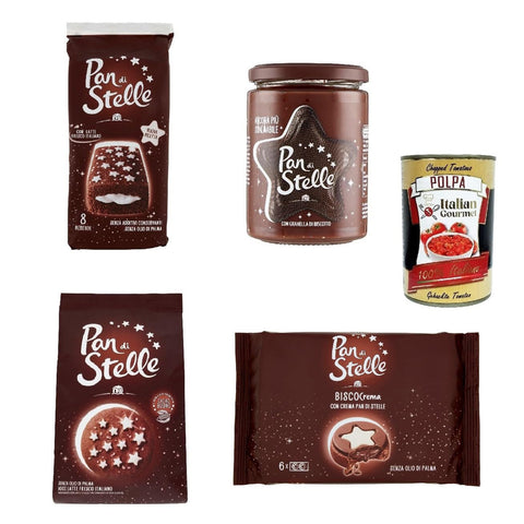 Mulino Bianco Pan di Stelle Testset 4 st. Frühstück Haselnuss Streichfähige Creme, Kekse, Kuchen, Biscocrema italienisch Original
