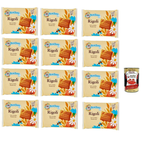 Mulino Bianco Kekse Mulino Bianco Rigoli Shortbread-Kekse mit 100% italienischem Honig 800 g 12x italienisch Original + kostenlos polpa 400 g 8076809506236
