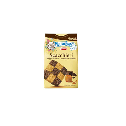 Mulino Bianco Scacchieri Kekse Doppelter Mürbeteig mit Karamell und Schokolade 300 g italienisch Original