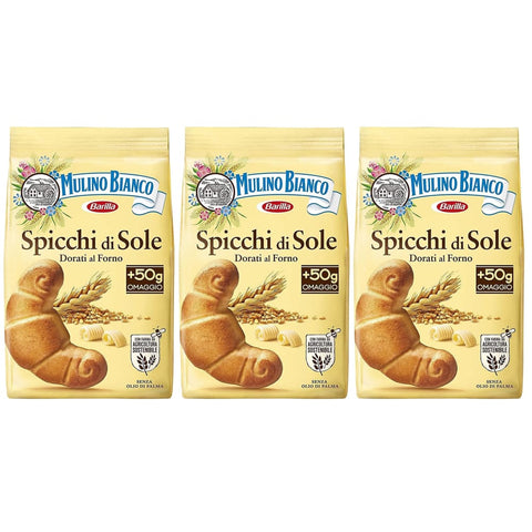 Mulino Bianco Kekse Mulino Bianco Spicchi di Sole - Croissant Butterkekse 400g x 3 Pakete Original italienisch 5905141652536
