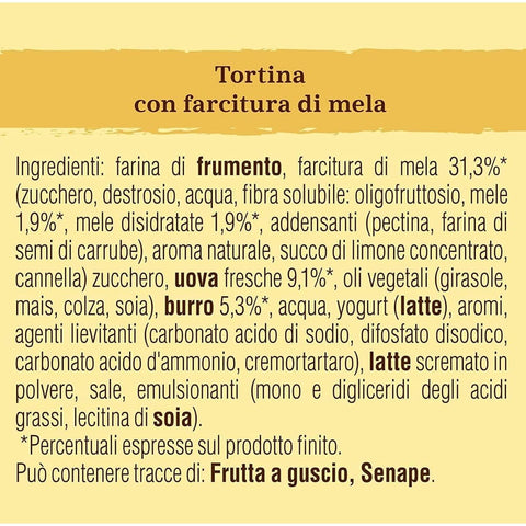 Mulino Bianco Kekse Mulino Bianco Tartelle Cuor di Mela Törtchen mit 100% Äpfeln Biskuit und Mürbeteig ohne Palmöl und ohne 16x 288g italienisch Original 8076809581394