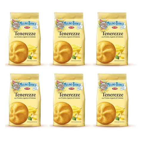 Mulino Bianco Kekse Mulino Bianco tenerezze al limone kekse Butterkeks Gebäck Sahne Zitrone 200g 6x Original italienisch 8076809529969