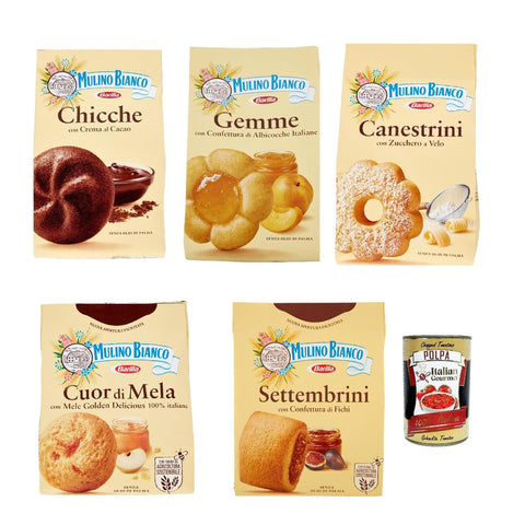 Mulino Bianco Testpaket Kekse Canestrini Gemme Chicche Cuor di Mela Settembrini, cookies biskuits 3x200 g 2x 300 g italienisch Original