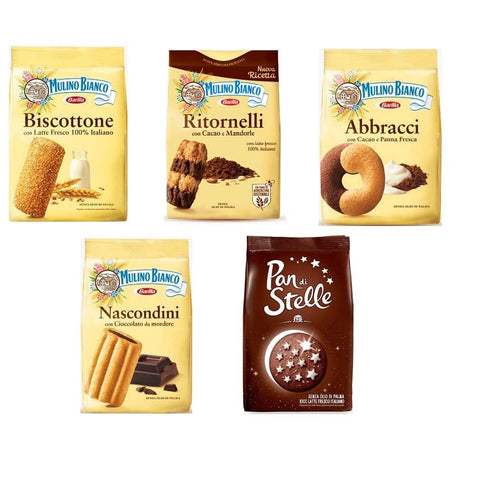 Mulino Bianco Testpaket Kekse Biscuits Cookies Nascondini Ritornelli Abbracci Biscottone Pan di Stelle 1x600g Original italienisch