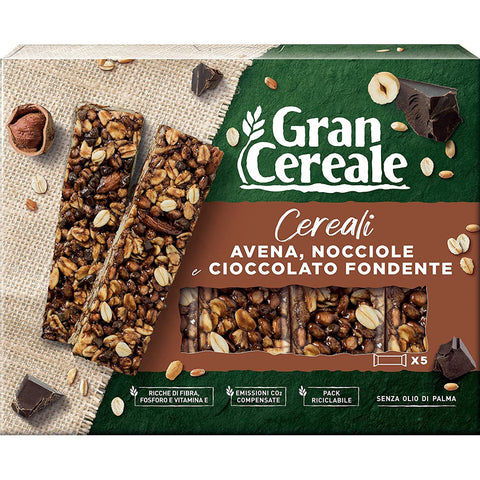 Mulino Bianco Gran Cereale, Snack Barrette di Frutta Secca Nussriegel mit mit 4 Cerealien, Haselnuss und Schokolade 135g 3x Original italienisch