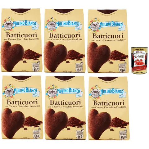 Mulino Bianco Snack Kuchen & Backwaren Mulino Bianco Batticuori Biscotti Con Cacao E Cioccolato Kakao- und Schokoladenkekse 6x350 g italienisch Original + kostenlos polpa 400 g 8076809580700