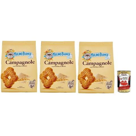 Mulino Bianco Campagnole Biscotti con Farina di Riso, Kekse mit Reismehl, biscuits cookies 3x700g Original italienisch
