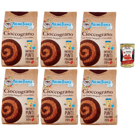 Mulino Bianco Cioccograno Biscotti con Farina Integrale e Cioccolato, Kekse mit Vollkornmehl und Schokolade, biscuits, cookies, 6x 330 g italienisch Original