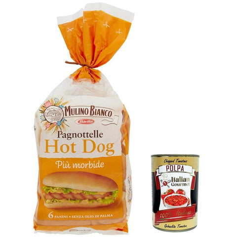 Mulino Bianco Snack Kuchen & Backwaren Mulino Bianco Mini Hot Dog Brot, Packung mit 325 g, Jede Packung enthält 6 Hot Dog Buns Snack Kuchen & Backwaren italienisch Original 8032804040014