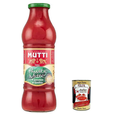 Mutti Passata di Pomodoro con basilico Tomatenpaste Tomaten sauce mit Basilikum 100% Italienisch 700 g 6x italienisch Original Pastasauce