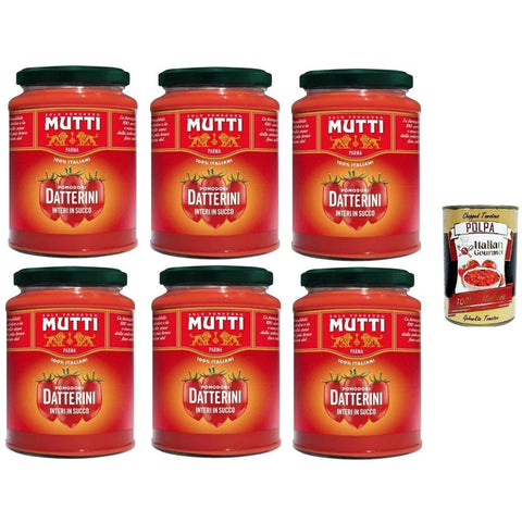 Mutti Gemüse Mutti DATTERINI INTERI in succo -DATTELN in Saft 350 GR 6x Original italienisch inkl. Italian Gourmet Polpa 400 g 8005110004506