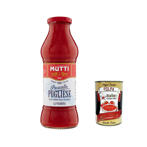 Mutti Gemüse Mutti Passata Pugliese di Pomodoro Tomatenpaste von Apulier Tomaten sauce 100% Italienisch 400 g 12x italienisch Original Pastasauce + kostenlos polpa 400 g 8005110001840