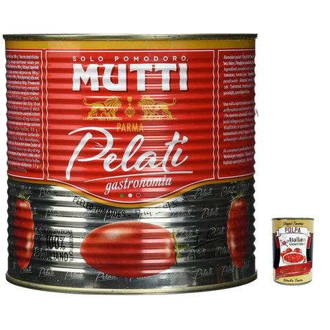 Mutti Gemüse Mutti Pelati professional Gastronomia 2 Schältomaten 5 Kg 3x italienisch Original Pastasauce + kostenlos pokpa 400 g 8005110043109