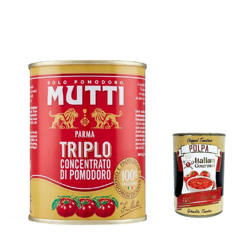 Mutti Gemüse Mutti Triplo Concentrato Di Pomodoro, Dreifaches Tomatenkonzentrat, 100% Italienische Tomaten, 400 g Dose italienisch Original 8005110030017
