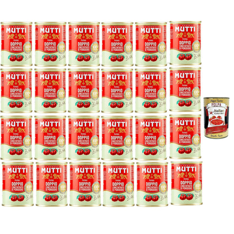 Mutti Doppio Concentrato di Pomodoro, Doppeltes Tomatenkonzentrat,100% Italienische Tomate, 24x 140 g italienisch Original