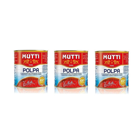 Mutti Tomaten Mutti polpa di Pomodoro Tomatenpulpe Tomaten sauce 100% Italienisch 2 5 Kg 3x italienisch Original Pastasauce 8005110070006