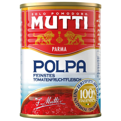 Mutti Fine Tomatenfruchtfleisch, fein gehackt, 6er Pack 6x400g Original italienisch Feinkost