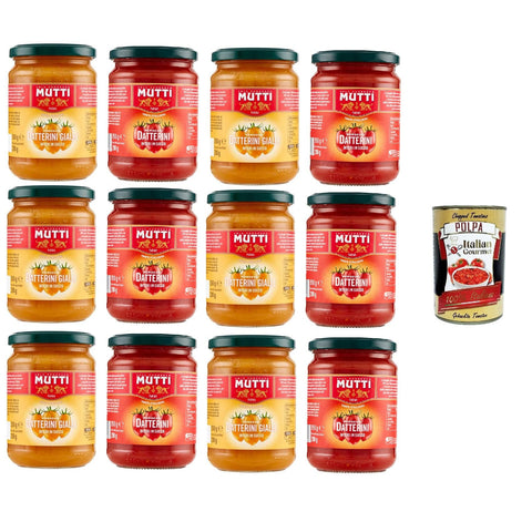 Mutti Pomodori Datterini Gialli & Rossi Interi in Succo Whole Yellow & Red Datterini Tomatoes in Juice Ganze gelbe Datterini-Tomaten in Saft 12x .350 g