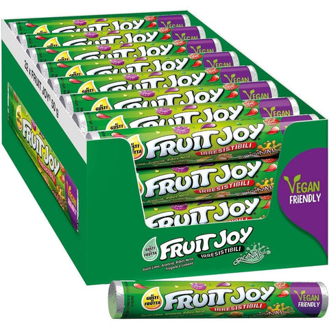Nestle Fruchtgummis Nestle Fruit Joy ORIGINAL Gummy Candy Vegan Friendly mit Fruchtgeschmack, 32 Tuben Fruchtgummis italienisch Original 7613287316769
