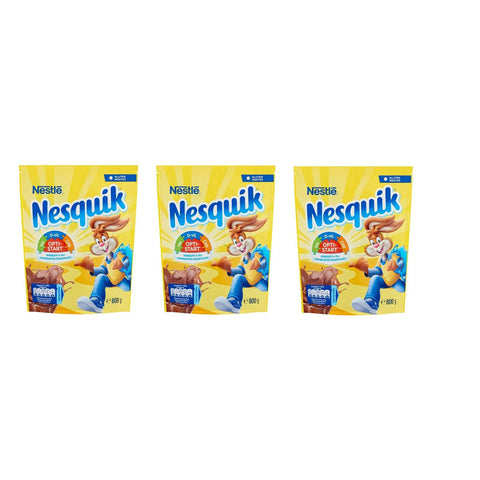 Nestlé Nesquik Preparato Solubile lösliche Zubereitung für Getränke mit Zucker und fettarmem Kakao lösliche Schokolade 3x 800g Original italienisch