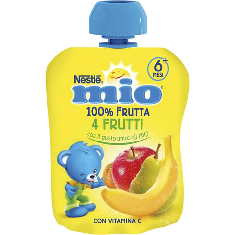 Nestlé Mio Fertiggerichte Nestlé Mio 100 % Fruchtsnack 4 Früchte zum Auspressen Beutel 90 ml 8x italienisch Original Pastasauce + kostenlos polpa 400 g 7613034869098
