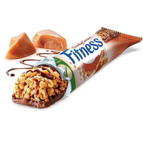 Nestlé Müsliriegel Nestlé Fitness Crunchy Caramel Müsliriegel Vollkornriegel mit Schokolade und Knuspriges Karamell ( 8x 94g + 4 x 23,5g italienisch Original 5900020024923