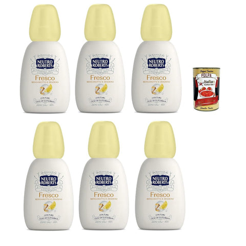 Neutro Roberts Deodorant Deo Vapo Fresco Bergamotte und Ingwer Ohne -Aluminiumsalze mit reinem Glycerinöl Ohne gas 48H 6x75 ml italienisch Original + kostenlos