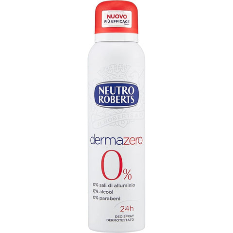 Neutro Roberts Deo Neutro Roberts Dermazero Deodorant Spray Alkoholfrei Aluminiumsalze und Parabene Zero Stains 12x 150 ml italienisch Original 8002410008210